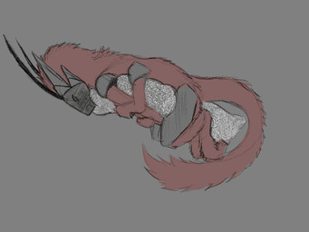 4_arms ambiguous_gender antennae_(anatomy) anthro fluffy fluffy_tail fur grinding hug hugging_object hugging_pillow long_tail masturbation multi_arm multi_limb pillow pillow_humping red_body red_fur solo tail einin static_(makirus) generational_(makirus) 4:3