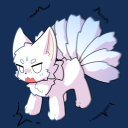 ambiguous_gender angry feral fluffy solo tail white_body xuesong(whitefoxcedar) yoyoflastar fox_spirit 1:1 alpha_channel hi_res