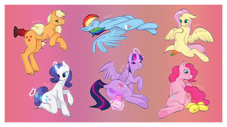 accessory anal anal_bead_pull anal_beads anal_masturbation anal_penetration anus balloon big_butt blonde_hair blue_body blue_eyes blue_fur blush bodily_fluids butt carrot crossed_ankles crossed_arms curly_hair cutie_mark dildo dildo_in_ass dildo_in_vagina dildo_insertion eyelashes eyes_closed feathered_wings feathers female feral food fur genitals green_eyes grinding group hair hair_accessory hair_tie hand_on_chest hooves horn inflatable kneeling looking_back looking_down looking_pleasured lying magic_user masturbation mouth_closed multicolored_hair narrowed_eyes nude object_in_ass orange_body orange_fur penetration pink_body pink_fur pink_hair plant puffy_anus purple_body purple_eyes purple_fur purple_hair rainbow_hair sex_toy sex_toy_in_ass sex_toy_in_vagina sex_toy_insertion simple_background sitting smile spread_legs spreading standing straight_hair suction_cup_dildo sweat sweatdrop tail teeth telekinesis vaginal vaginal_penetration vegetable vulva white_body white_fur wings yellow_body yellow_fur starpeeen friendship_is_magic hasbro my_little_pony mythology applejack_(mlp) fluttershy_(mlp) mane_six_(mlp) pinkie_pie_(mlp) rainbow_dash_(mlp) rarity_(mlp) twilight_sparkle_(mlp) earth_pony equid equine horse mammal mythological_creature mythological_equine pegasus pony unicorn winged_unicorn absurd_res digital_media_(artwork) hi_res