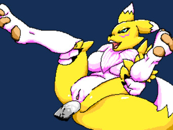 anal anal_penetration anthro black_sclera breasts duo erection feet female female_focus female_penetrated genitals male male/female male_penetrating male_penetrating_female nude penetration penis sex simple_background soles solo_focus spread_legs spreading transparent_background vulva smoaer bandai_namco digimon canid canine digimon_(species) mammal renamon 4:3 aliasing alpha_channel animated animated_gif digital_media_(artwork) pixel_(artwork) pixel_animation short_playtime