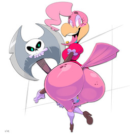 anthro axe beak beakstick big_butt blush bulge butt clothed clothing crossdressing cybernetics dress femboy footwear freckles furgonomics gloves handwear high_heels legwear lips lipstick machine makeup male melee_weapon piercing pink_eyes polka_dot_panties red_clothing red_dress shoes simple_background socks solo tongue tongue_out tongue_piercing weapon white_background vimhomeless simmons_dot_megabird avian bird cyborg absurd_res hi_res
