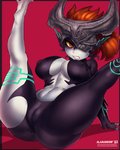 anus big_breasts black_body breasts butt female genitals innie_pussy not_furry nude one_eye_obstructed pussy red_background simple_background solo alamander nintendo the_legend_of_zelda twilight_princess midna humanoid twili 2021 hi_res