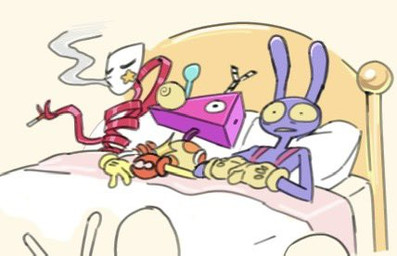 after_sex after_sex_smoking ambiguous_gender anthro bed cigarette eyes_closed female furniture group looking_up lying male mask on_bed red_body ribbons ribbons_(anatomy) smoking smoking_cigarette trio under_covers wide_eyed skronklpus glitch_productions i_love_when_ppl_draw_ships_like_this the_amazing_digital_circus gangle_(tadc) jax_(tadc) zooble_(tadc) animate_inanimate fabric_creature humanoid lagomorph leporid living_mask mammal rabbit shape_head low_res meme