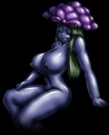 arm_support big_breasts black_background black_nipples blue_nipples breasts eyes_closed female fungus glistening green_hair grey_body grey_skin hair happy lips long_hair looking_at_viewer mushroom nipples not_furry nude pose red_eyes simple_background sitting solo marauder6272 montana elemental_creature elemental_humanoid fungi_fauna fungi_humanoid humanoid kaiju matango