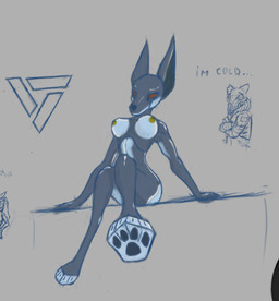 anthro augmented big_ears breasts butt cybernetics female looking_at_viewer machine nipples nude paws simple_background solo synthetic the_dark_skull android canid canine canis cyborg jackal mammal robot colored digital_media_(artwork) drawpile_(artwork) guide_lines sketch sketch_page