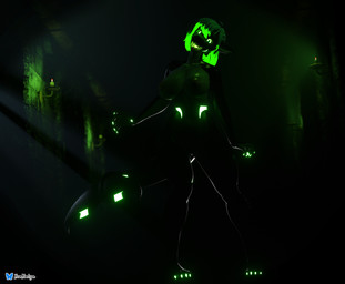 anthro big_breasts breasts curvy_figure dungeon female glowing green_eyes green_hair hair looking_at_viewer multicolored_body nude scary solo two_tone_body wide_hips rileyarlic_(artist) valorlynz_(modeler) zea_nalya aquatic cetacean dolphin mammal oceanic_dolphin orca toothed_whale 3d_(artwork) digital_media_(artwork) hi_res