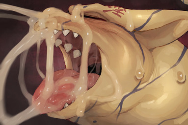 anthro blush bodily_fluids cum cum_in_mouth cum_in_nose cum_inside eyes_closed genital_fluids male open_mouth solo sweat sweatdrop teeth tongue syuro naruto shukaku canid canine mammal raccoon_dog tailed_beast tanuki cropped hi_res
