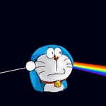 anthro bell black_background blue_body blue_fur collar front_view fur machine male mouth_closed rainbow raised_arm red_collar red_nose simple_background solo whiskers white_body white_fur mt_tg doraemon pink_floyd the_dark_side_of_the_moon_(album) doraemon_(character) domestic_cat felid feline felis mammal robot 1:1 2020 absurd_res album_cover cover hi_res shaded