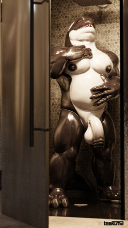 anthro balls bathing eyebrow_piercing eyebrow_ring eyes_closed facial_piercing flaccid foreskin genitals male nipples nude penis piercing ring_piercing shower showering solo teokuma jackiethedemon_(modeler) aquatic cetacean dolphin mammal oceanic_dolphin orca toothed_whale 3d_(artwork) 9:16 absurd_res blender_(artwork) blender_cycles_(artwork) digital_media_(artwork) hi_res