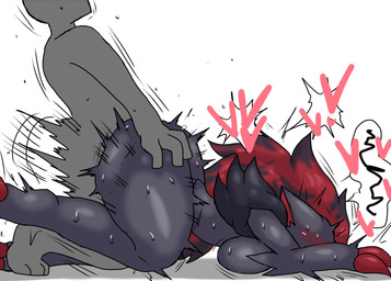 all_fours anthro anthro_penetrated big_butt biped blush breasts butt claws digitigrade doggystyle duo erection exclamation_point female female_on_human female_penetrated finger_claws from_behind_position genitals heart_symbol human_on_anthro human_penetrating human_penetrating_anthro humanoid_genitalia humanoid_penis interspecies male male/female male_on_anthro male_penetrating male_penetrating_female penetration penile penile_penetration penis penis_in_vagina pokephilia red_claws sex simple_background thick_thighs toe_claws vaginal vaginal_penetration white_background enigi09 nintendo pokemon anon canid generation_5_pokemon human mammal pokemon_(species) zoroark shaded