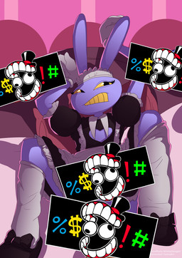 bed bedroom caine_censorship censor_bar clothing femboy furniture maid_uniform male solo uniform unnecessary_censorship witchydawgart glitch_productions the_amazing_digital_circus caine_(tadc) jax_(tadc) lagomorph leporid mammal rabbit digital_media_(artwork) hi_res