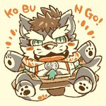 anthro biped chibi clothed clothing cute_fangs fangs kemono male solo teeth text doggiemonkey sengoku_puzzle kobungo_inuta canid canine canis domestic_dog mammal 1:1 2016 low_res