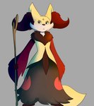 adolescent anthro delphox fan_character generation_6_pokemon kitsunekotaro looking_at_viewer male nintendo pokemon pokemon_(species) sigil(~heyyo~) solo staff young young_anthro young_male