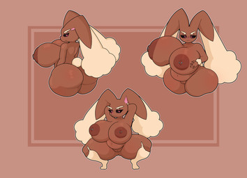 anthro anthrofied areola barbell_piercing belly big_areola big_breasts big_butt black_sclera breast_grab breasts brown_areola brown_body brown_fur brown_nipples butt choker dark_sclera female fur genitals grey_background hand_on_breast heart_pupils heart_symbol huge_breasts huge_hips huge_thighs jewelry navel necklace nipple_barbell nipple_piercing nipples nude piercing pink_eyes pokemorph pregnant pregnant_anthro pregnant_female rear_view shortstack simple_background sitting slightly_chubby solo standing thick_thighs vulva wide_hips alyaska2201 nintendo pokemon generation_4_pokemon lopunny pokemon_(species) absurd_res hi_res