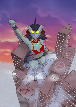 anthro bracelet breasts city energy_wings female glowing glowing_eyes hair jewelry macro slim solo spikes spikes_(anatomy) tail unusual_anatomy unusual_wings wings samedy mythology ultraman_(series) ultra_xanastra celestial_being celestial_dragon dragon kaiju mythological_creature mythological_scalie scalie hi_res