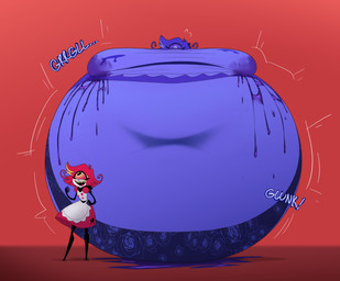 1_eye before_and_after belly belly_expansion berry_juice beverage big_belly big_breasts black_clothing black_eyes black_legwear black_mouth blue_body blue_clothing blue_hair blue_panties blue_skin blue_topwear blue_underwear blueberry_inflation blueberry_juice blush bodily_fluids body_inflation breast_expansion breasts changing_color clothing expansion eyelashes female front_view glunk_(sound_effect) hair huge_belly huge_breasts hyper hyper_belly hyper_breasts hyper_inflation immobile inflation juice_(beverage) lactating lactating_juice leaking_juice legwear looking_at_viewer maid_uniform motion_lines navel not_furry onomatopoeia open_mouth open_smile panties pink_cheeks pink_tongue purple_sclera red_background red_clothing red_hair red_sclera red_topwear round_body sharp_teeth simple_background smile solo sound_effects spherical_inflation stained_clothing teeth text tight_clothing tongue topwear turning_blue underwear uniform unusual_bodily_fluids unusual_lactation white_body white_clothing white_skin white_topwear yellow_teeth salthel hazbin_hotel hellaverse niffty_(hazbin_hotel) demon humanoid 2026 absurd_res colored digital_media_(artwork) hi_res shaded