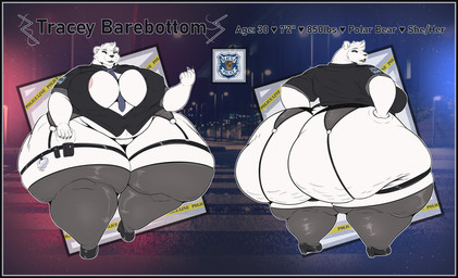 4_toes 5_fingers anthro areola areola_slip beckoning big_breasts big_butt black_border border breasts butt cellulite clothed clothed_anthro clothed_female clothing cuff_(restraint) curvy_figure feet female female_anthro fingers footwear front_view fur garter_belt garter_straps genitals gesture hair hand_on_butt hand_on_leg hand_on_own_butt hand_on_own_leg hand_on_own_thigh hand_on_thigh handcuffs heart_symbol high_heels huge_breasts huge_butt huge_hips huge_thighs humanoid_hands hyper hyper_butt hyper_hips hyper_thighs inner_boob legband legwear looking_at_viewer looking_back looking_back_at_viewer metal_cuffs multiple_angles necktie nipple_outline pink_areola rear_view restraints shoes short_hair short_tail skindentation solo stated_age stated_height stated_species stated_weight tail text thick_thighs thigh_highs thighband toes voluptuous voluptuous_anthro voluptuous_female vulva white_body white_fur wide_hips skarlett_cynder_(artist) tracey_barebottom bear mammal polar_bear ursine 2025 character_name english_text hi_res model_sheet