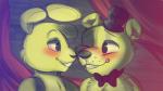 anthro bow_(feature) bow_tie clothing duo hat headgear headwear machine male top_hat ladynoface96 five_nights_at_freddy's five_nights_at_freddy's_3 scottgames golden_freddy_(fnaf) spring_bonnie_(fnaf) animatronic bear lagomorph leporid mammal rabbit robot