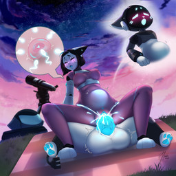 abdominal_bulge animal_ears animal_genitalia animal_penis anthro anthro_penetrating balls big_balls black_hair blue_pawpads blue_paws blue_penis blue_tongue blue_vulva blush bodily_fluids breasts cloud colored_cum cum cum_from_vagina cum_in_vagina cum_inflation cum_inside dial drooling duo electrical_plug_tail excessive_cum excessive_genital_fluids feline_ears feline_genitalia feline_penis female folded_clothes folded_clothing genital_fluids genitals glowing glowing_belly glowing_cum glowing_genitalia glowing_penis glowing_sperm_cell grass hair huge_balls impregnation impregnation_view inflation looking_pleasured machine male male/female male_penetrating motion_lines nipples nude on_bottom on_top orgasm orgasm_face outdoor_nudity outside outside_sex ovum ovum_with_heart pawpads paws penetration penile penile_penetration penile_spines penis penis_in_vagina picnic_blanket pink_body pink_skin plant reverse_cowgirl_position saliva screen screen_face sex short_hair size_difference sky skyscape star starry_sky sweat sweatdrop tail telescope thick_penis thick_thighs tongue unusual_bodily_fluids unusual_cum unusual_genital_fluids vaginal vaginal_fluids vaginal_penetration vein veiny_penis vulva white_body harmlessnoodle chip_(ch1p_set_ad) neko_(harmlessnoodle) animal_humanoid domestic_cat felid felid_humanoid feline feline_humanoid felis humanoid mammal mammal_humanoid robot robot_anthro robot_humanoid 1:1 2025 absurd_res digital_drawing_(artwork) digital_media_(artwork) hi_res signature watermark