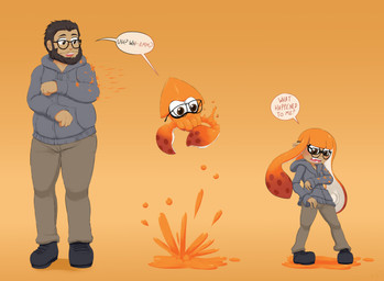base_one_layout basic_sequence beard bottomwear clothed clothing clothing_cord color_coded color_coded_text dialogue drawstring drawstring_topwear eyewear facial_hair female footwear fully_clothed gender_transformation glasses goo_transformation hoodie human_to_humanoid linear_sequence male mtf_transformation one_row_layout open_mouth orange_background pants pseudo_hair shared_dialogue shared_speech_bubble shoes shrinking simple_background size_transformation solo species_transformation speech_bubble tentacle_hair tentacles text three_frame_image three_frame_sequence topwear transformation transformation_sequence verbal_reaction_to_tf mentalcrash nintendo splatoon animal_humanoid aquatic aquatic_humanoid cephalopod cephalopod_humanoid human humanoid inkling mammal mollusk mollusk_humanoid 2020 absurd_res english_text hi_res sequence