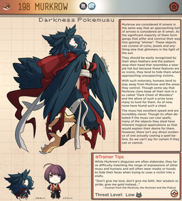 bandage black_body black_feathers black_hair breasts clothing feathered_wings feathers feet female hair male purple_eyes purple_hair talons text toes winged_arms wings kinkymation nintendo pokemon animal_humanoid avian avian_humanoid generation_2_pokemon human humanoid mammal murkrow pokemon_(species) 2024 digital_media_(artwork) english_text hi_res