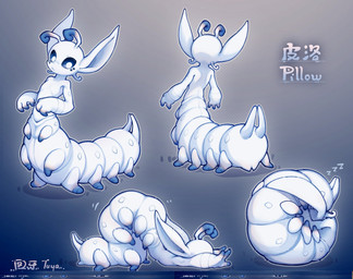 ambiguous_gender antennae_(anatomy) anthro blue_sclera curled_up flat_chested multi_leg multi_limb simple_background sleeping solo sound_effects vowelless vowelless_sound_effect white_body white_eyes zzz ty_poor microsoft ori_(series) xbox_game_studios fan_character pillow_(ty_poor) arthropod caterpillar guardian_spirit hybrid insect larva mammal 2025 hi_res signature