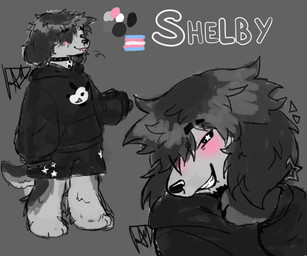 alternative_fashion ambiguous_gender anthro collar emo fur good_boy male piercing solo masitaarts shelbystar canid canine canis domestic_dog mammal 6:5 absurd_res hi_res nonbinary_(lore) trans_(lore) trans_man_(lore)