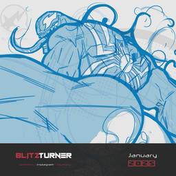 balls barely_visible_balls barely_visible_genitalia butt butt_focus emblem empty_eyes genitals long_tongue looking_back low-angle_view male not_furry nude rear_view sharp_teeth solo teeth tendrils tongue tongue_out worm's-eye_view blitzturner marvel marvel_rivals venom_(marvel) alien alien_humanoid humanoid symbiote 1:1 full_version_at_paywall hi_res