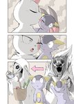 ambiguous_gender anthro claws duo dust fur licking one_eye_closed open_mouth plot_twist semi-anthro simple_background tongue tongue_out white_body white_fur yamatokuroko965 nintendo pokemon generation_3_pokemon generation_6_pokemon mega_evolution mega_kangaskhan pokemon_(species) zangoose 2021 comic hi_res