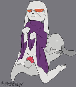 animal_genitalia animal_penis anthro anthro_on_feral anthro_penetrated balls bestiality canine_genitalia canine_penis clothing crossgender duo female female_penetrated feral feral_penetrating feral_penetrating_anthro fur genitals grey_background grey_balls grey_body grey_fur kneeling male male/female male_penetrating male_penetrating_female on_bottom on_top penetration penis purple_clothing purple_robe red_penis reverse_cowgirl_position robe robe_lift robe_only sex simple_background vaginal vaginal_penetration vulva bravobunny cave_story king_(cave_story) canid canine canis domestic_dog mammal hi_res