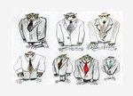 anthro biped border bottomwear clothing necktie pants shirt simple_background solo topwear white_background white_border unknown_artist beastly_crimes beastly_crimes_(2024) avian bird owl concept_art official_art