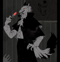 5_fingers ambiguous_gender anthro black_body black_bottomwear black_clothing black_ears black_fur black_pawpads black_topwear bodily_fluids bottomwear candy claws clothed clothed_anthro clothing dessert dipstick_tail disembodied_hand duo fangs finger_claws fingerpads fingers food fully_clothed fully_clothed_anthro fur gesture gums hand_gesture hand_on_hip hand_on_own_hip holding_candy holding_food holding_lollipop holding_object inner_ear_fluff inside licking licking_lips lollipop markings open_mouth open_smile painting painting_(object) pawpads picture_frame pointing pupils red_eyes saliva saliva_on_tongue scratches scratching self_lick slit_pupils smile solo solo_focus tail tail_markings teeth tongue tongue_out topwear tuft wall_(structure) wallpaper_(decoration) whiskers white_body white_clothing white_fur white_inner_ear_fluff white_sclera white_topwear zumi3 canid canine canis mammal wolf 2024 bust_portrait digital_drawing_(artwork) digital_media_(artwork) hi_res picture_in_picture portrait three-quarter_portrait