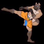 abs action_pose anthro athletic_wear biceps blue_eyes bottomwear clothed clothing fight fingerless_gloves fur gloves gym_bottomwear gym_shorts handwear kick kickboxing leather male muscular muscular_anthro muscular_male pecs pose shorts solo tail topless sofakinggood akita canid canine canis domestic_dog mammal spitz 1:1 alpha_channel