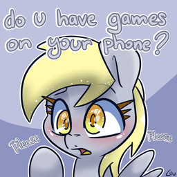 blush female open_mouth pink_body solo text wings yellow_eyes louvely friendship_is_magic hasbro my_little_pony mythology derpy_hooves_(mlp) equid equine mammal mythological_creature mythological_equine pegasus 1:1 english_text hi_res
