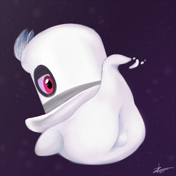 balls butt butt_focus genitals looking_at_viewer male not_furry raised_tail rear_view simple_background solo tail zeklullaby mario_bros nintendo super_mario_odyssey cappy_(mario) bonneter ghost spirit 1:1 2017 digital_media_(artwork) hi_res