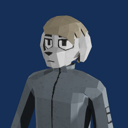 anthro blonde_hair clothing fur grey_body grey_fur hair jacket low_poly male solo topwear bird_dog canid canine canis domestic_dog hunting_dog mammal 3d_(artwork) alpha_channel digital_media_(artwork) hi_res