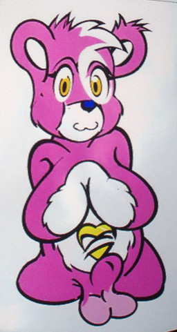4_missing_limbs amputee animal_genitalia balls breasts disability fur genitals gynomorph intersex looking_at_viewer overweight overweight_gynomorph overweight_intersex penis pink_body pink_fur quadruple_amputee sheath slightly_chubby solo unknown_artist bear mammal 2010