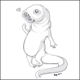 ambiguous_gender bodily_fluids drooling gaping_mouth heart_symbol open_mouth overweight overweight_ambiguous saliva simple_background solo tail teeth white_background oddbird annelid leech 1:1 hi_res