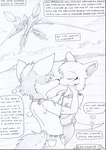 aircraft airship anthro black_and_white bottomwear canid canine clothing cloud comic dasyuromorph duo english_text eyes_closed female field fur hair hand_on_hip hand_on_neck hand_on_shoulder jacket kiss_on_lips kissing kitfox-crimson machine macropod male male/female mammal marsupial monochrome mountain multicolored_body multicolored_fur novus_(kitfox-crimson) pants recently_extinct_species robot_voice romantic romantic_ambiance rumour_(kitfox-krimson) shirt sketch sky skyscape speech_bubble stolen_generation t-shirt text thinking thought_bubble thylacine topwear two_tone_body two_tone_fur vehicle