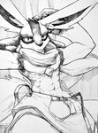 abs anthro athletic athletic_anthro athletic_male biceps biped chest_spike clothed clothing deep_navel hands_behind_head leaning leaning_backward looking_ahead male navel pecs scarf smile smirk solo spikes spikes_(anatomy) tail topless scissurs nintendo pokemon generation_4_pokemon lucario pokemon_(species) hi_res monochrome traditional_media_(artwork)