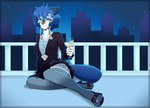 anthro balcony champagne_glass clothing container cup dress drinking_glass female glass glass_container glass_cup solo suggestive_expression suggestive_pose amazinggwen nintendo pokemon minatsu_(boredomtool) generation_5_pokemon oshawott pokemon_(species) 2024 hi_res