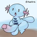 anthro balls big_balls big_butt big_penis blue_body butt front_view genitals male nude penis solo standing surprise surprised_expression teapot_(body_type) text thick_thighs tongue axoarts nintendo pokemon generation_2_pokemon marine pokemon_(species) wooper 1:1 2022 artist_name digital_media_(artwork)