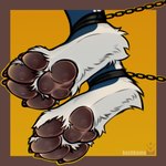 1:1 absurd_res anthro blue_body blue_feet blue_fur brown_claws brown_pawpads candy chain claws countershade_feet countershading cuff_(restraint) dessert dragon feet fetter finger_claws food foot_fetish foot_focus foot_rub fur gyve handcuffs hi_res jelly_bean koshkame metal_cuffs mythological_creature mythological_scalie mythology nefitail pawpads paws pink_claws raised_paw restraints scalie shackles soles solo toes white_body white_feet white_fur