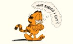 anthro black_stripes fur male orange_body orange_fur solo stripes tail text thinking thought_bubble walking dreamywolfdd garfield_(series) jim_davis garfield_the_cat domestic_cat felid feline felis mammal english_text