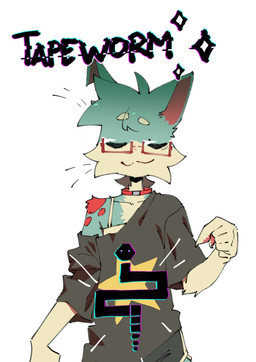 anthro clothed clothing collar eyewear femboy glasses male off_shoulder simple_background solo white_background khatnid drakeposting catnip_(khatnid) domestic_cat felid feline felis flatworm mammal tapeworm worm absurd_res hi_res meme