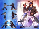 anthro blue_hair clothed clothing duo fluffy fluffy_tail fusion_dance hair male male/male tail torn_clothing watermarked_at_source forestpunktiger dragon_ball dragon_ball_z psil rooboybryan hybrid hyena kangaroo macropod mammal marsupial