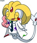 ambiguous_gender clothing feral grey_body necktie open_mouth smile solo tentacles aqidee nintendo pokemon generation_4_pokemon legendary_pokemon pokemon_(species) uxie