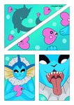 absurd_res ambiguous_gender belly comic duo_focus eevee eeveelution feral generation_1_pokemon generation_3_pokemon group hi_res imminent_vore luvdisc mouth_shot nintendo open_mouth ploufpuff pokemon pokemon_(species) sea series_(disambiguation) uvula vaporeon water