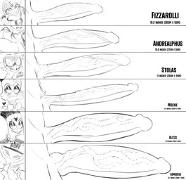 bedroom_eyes big_penis blush bow_(feature) bow_in_front bow_tie chart chest_tuft dialogue erection fluffy foreskin genitals grin group hair heart_eyes heart_reaction heart_symbol huge_penis humanoid_genitalia humanoid_penis laugh long_hair long_penis male measurements name_drop name_in_dialogue narrowed_eyes penis penis_chart pubes retracted_foreskin seductive sharp_teeth simple_background smile teeth text thick_penis tuft vein veiny_penis vocalization leponsart hellaverse helluva_boss penis_lineup andrealphus_(helluva_boss) asmodeus_(helluva_boss) blitzo_(helluva_boss) fizzarolli_(helluva_boss) moxxie_(helluva_boss) stolas_(helluva_boss) avian demon imp owl_demon absurd_res black_and_white english_text hi_res monochrome