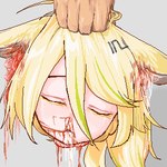 1:1 animal_humanoid blonde_hair blood bodily_fluids canid canid_humanoid canine canine_humanoid cum death decapitation digital_media_(artwork) female fox_humanoid genital_fluids gore hair head_grab hi_res humanoid mammal mammal_humanoid severed_body_part severed_head snuff toxic_ramen vtuber